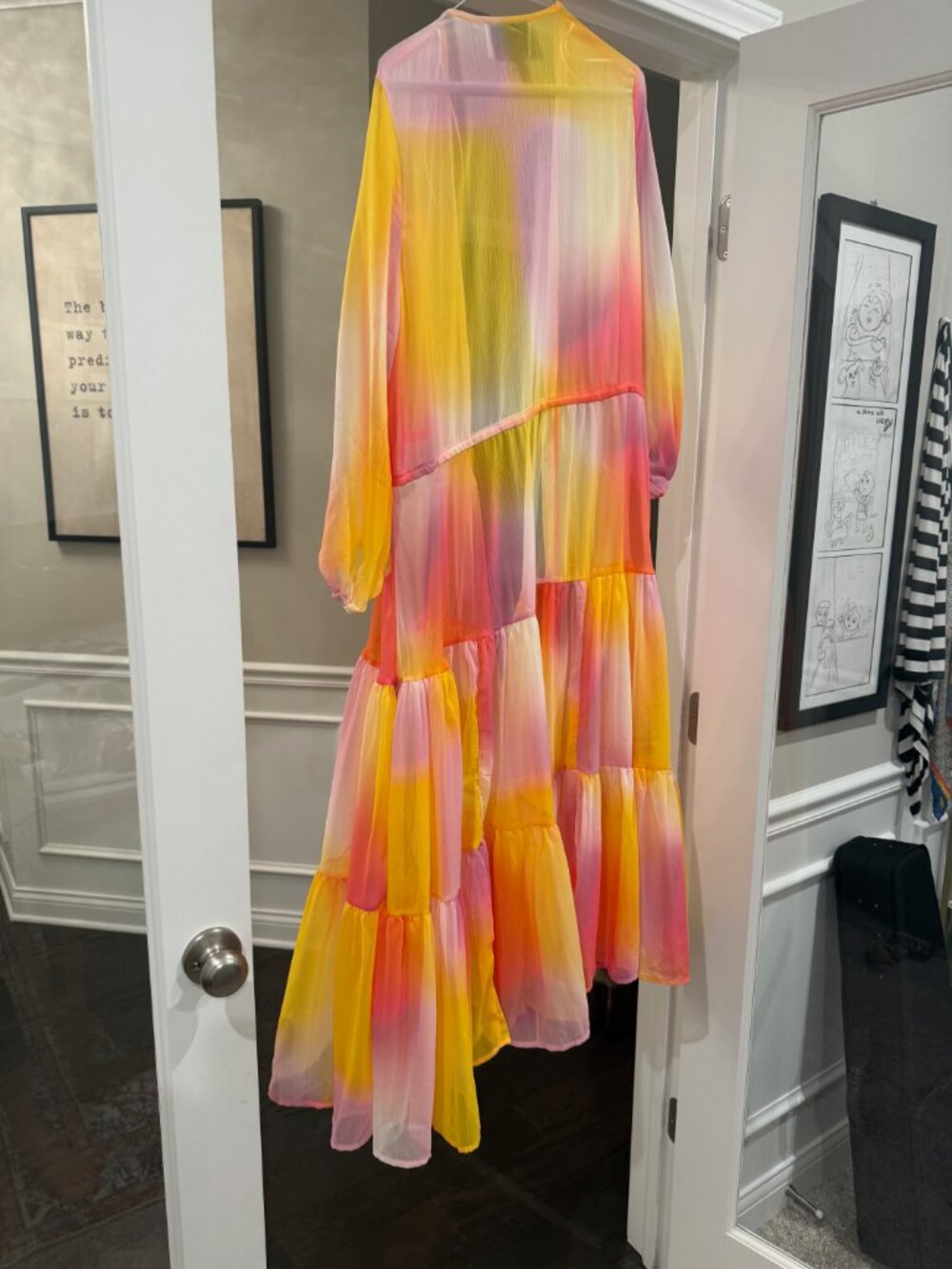 C Wonder Runway Collection Crinkled Chiffon Tiered Duster Vacation - Beach Small - Picture 3 of 3